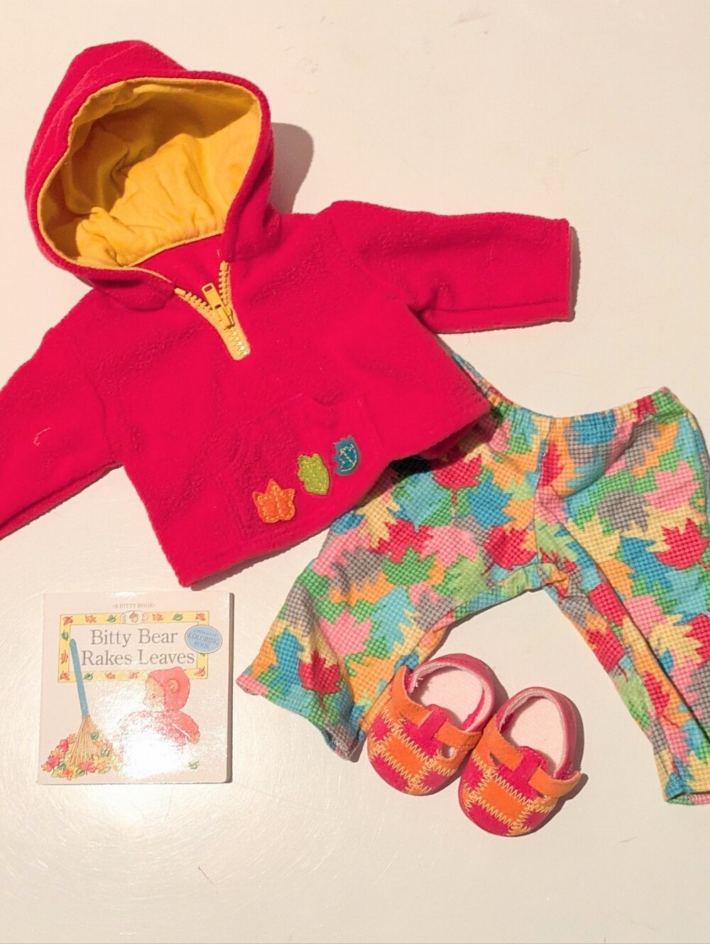 American Girl Bitty Baby Vintage Fall Leaf & Plaid Play Outfits - Picture 2 of 3